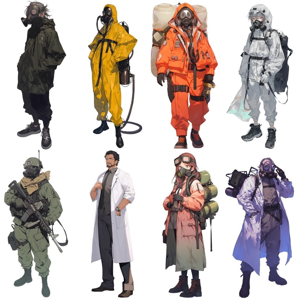 【透過素材】立ち絵・特殊部隊30枚(対NBC兵器中央特殊武器防護隊vsテロリスト)