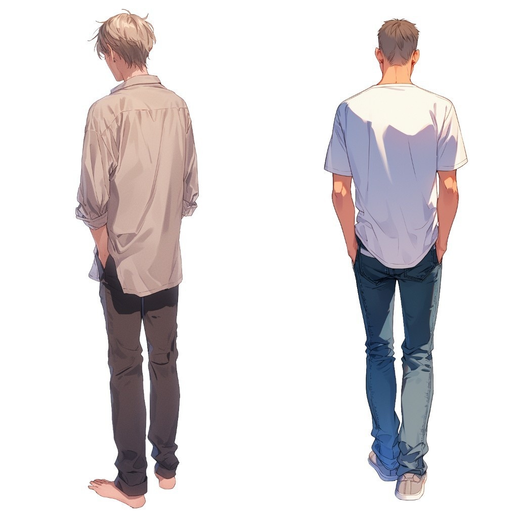 【透過素材】立ち絵・後ろ姿/男性50枚