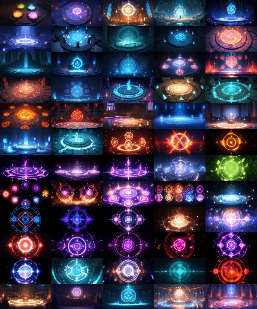 【合成素材】魔法陣660枚(エフェクト&背景付き、錬成陣、魔術、ファンタジー)