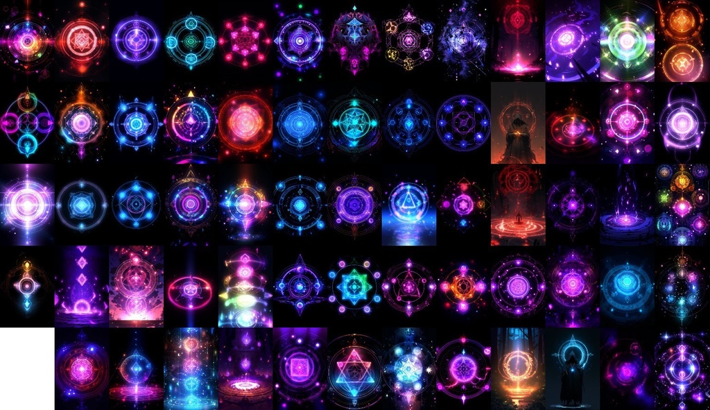 【合成素材】魔法陣660枚(エフェクト&背景付き、錬成陣、魔術、ファンタジー)