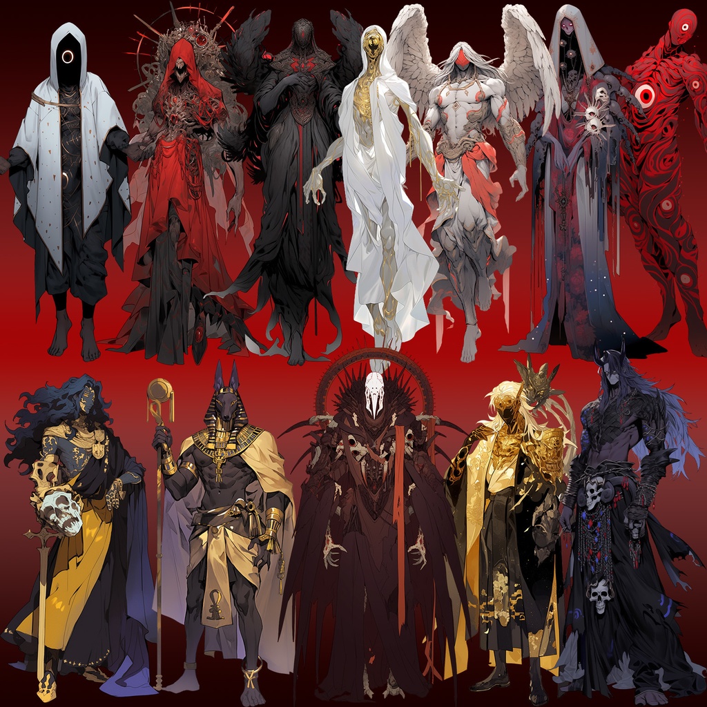 【透過素材】邪神50枚(死神,魔人,悪魔,デウス・エクス・マキナ,冥界神,モンスター,怪物)