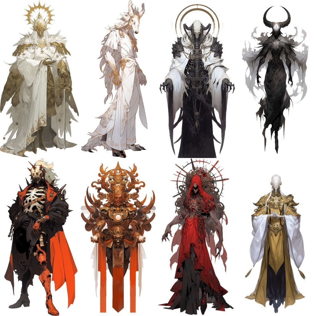 【透過素材】邪神50枚(死神,魔人,悪魔,デウス・エクス・マキナ,冥界神,モンスター,怪物)