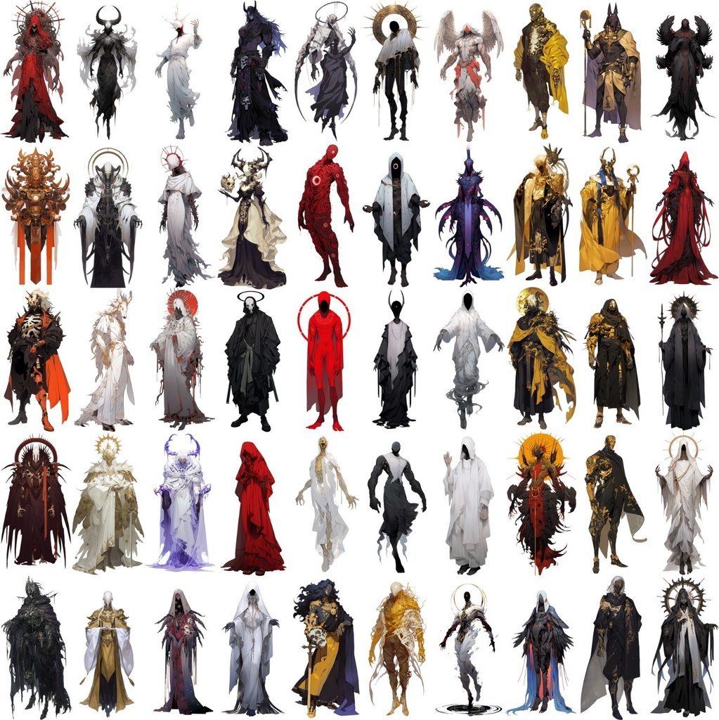 【透過素材】邪神50枚(死神,魔人,悪魔,デウス・エクス・マキナ,冥界神,モンスター,怪物)