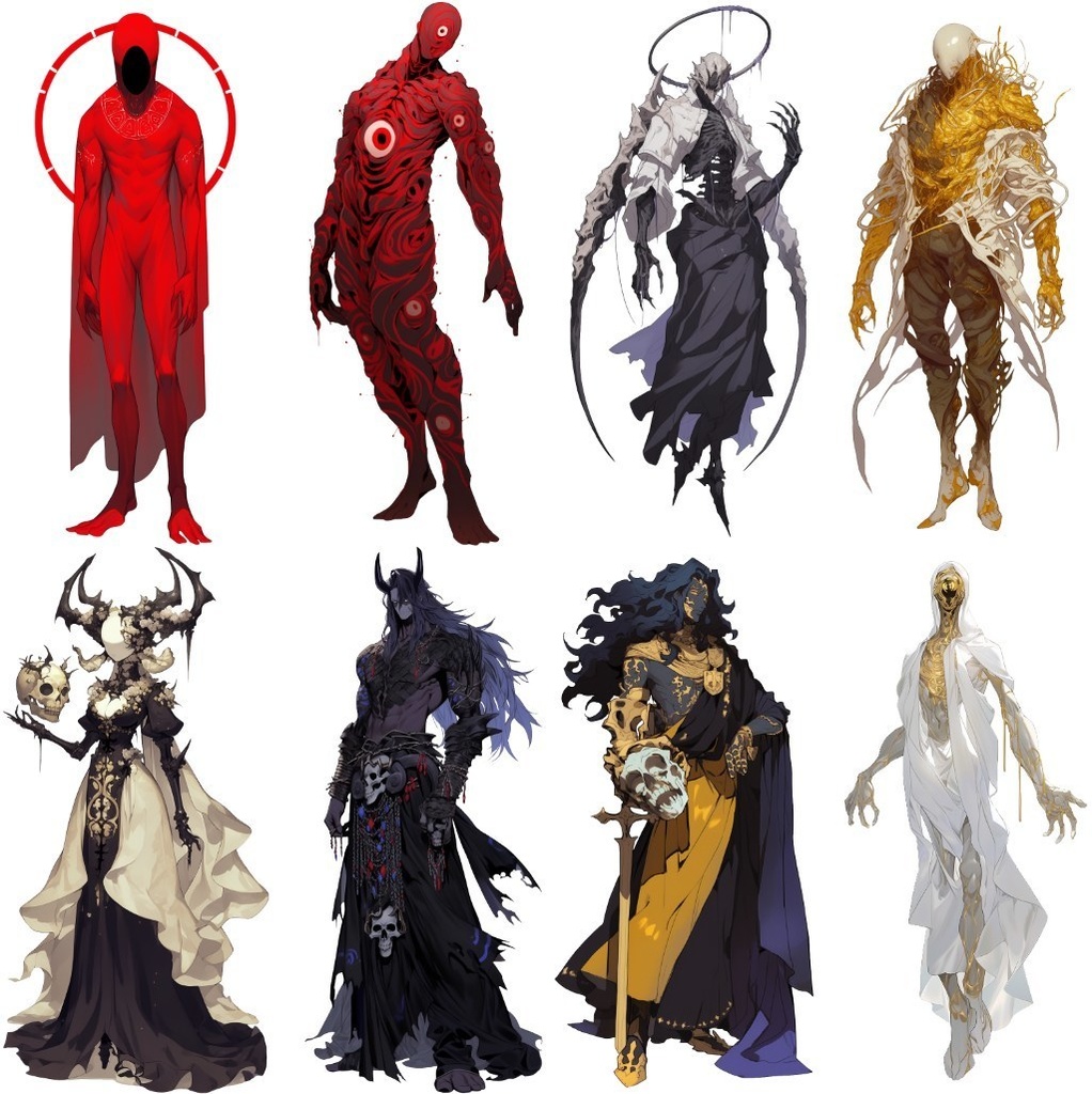 【透過素材】邪神50枚(死神,魔人,悪魔,デウス・エクス・マキナ,冥界神,モンスター,怪物)