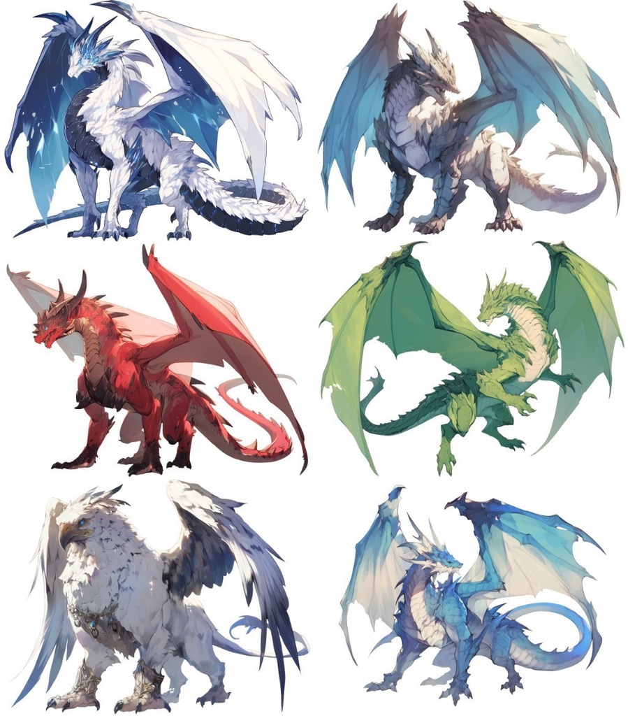 【透過素材】魔物50枚(ドラゴン,ゴブリン,天狗,幻獣,ファンタジー,ホラー)