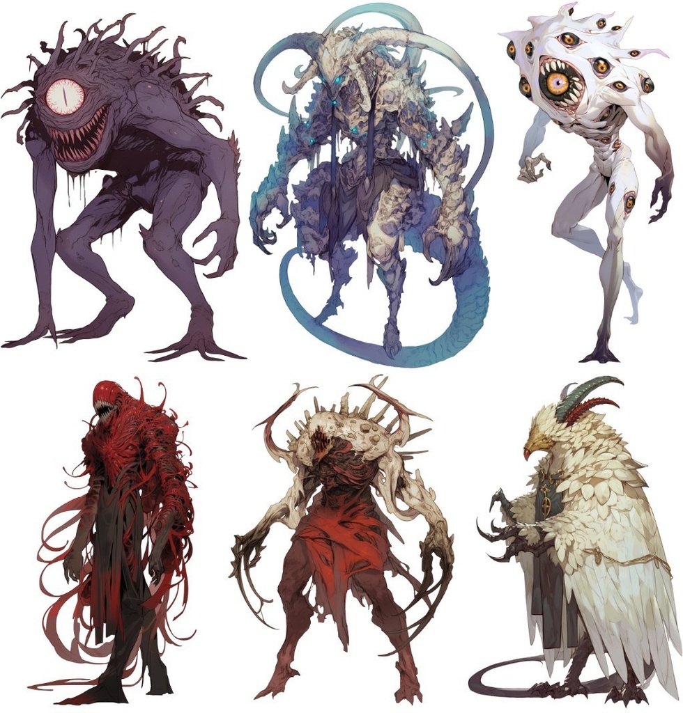 【透過素材】魔物50枚(ドラゴン,ゴブリン,天狗,幻獣,ファンタジー,ホラー)