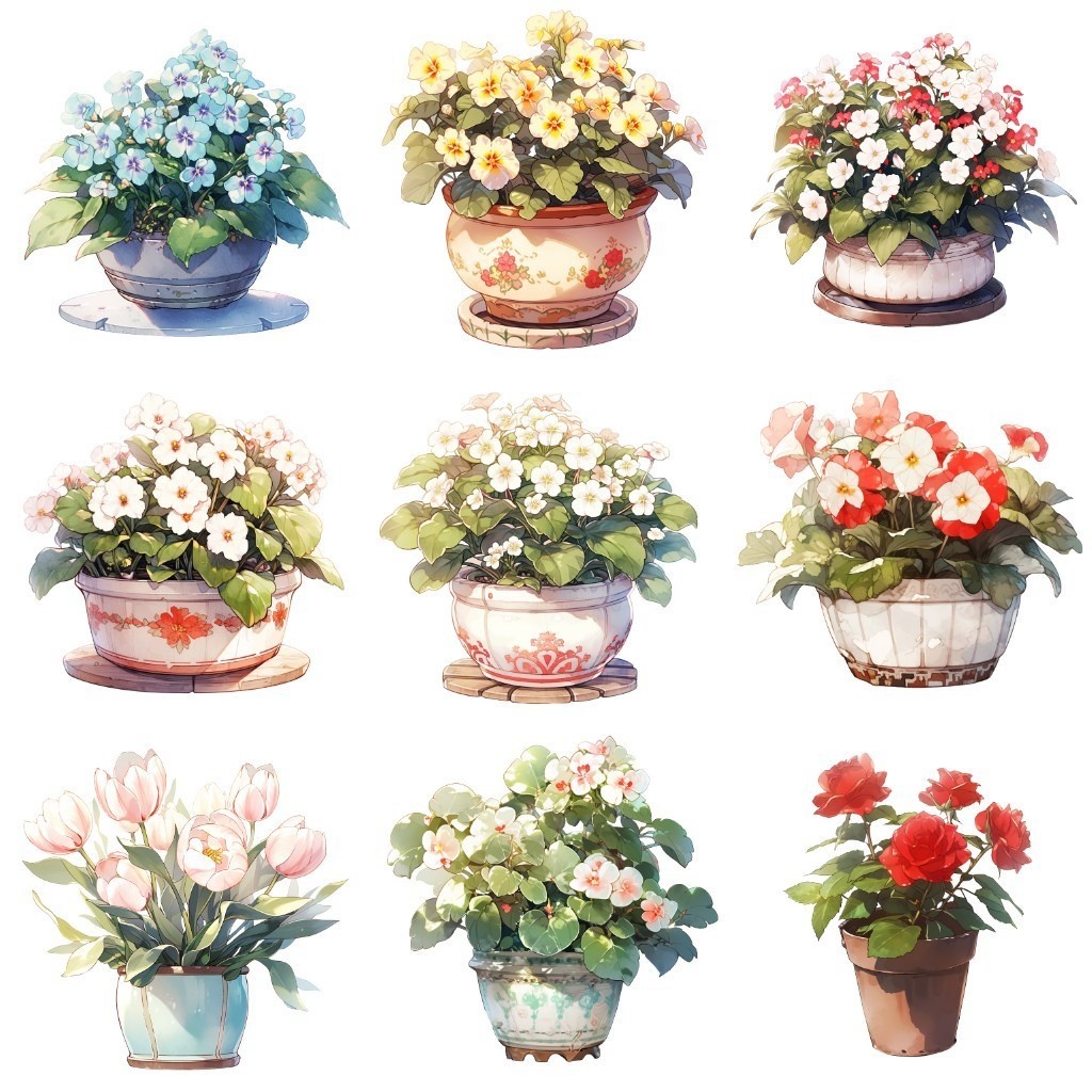 【透過素材】花50枚(バラ、ヒマワリ、アイリス、チューリップ、バーベナ)