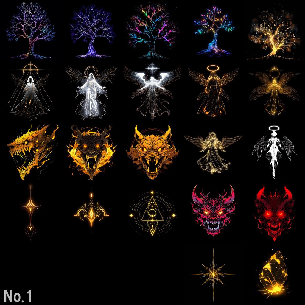 【合成素材】動物・自然(狼,鷹,ベタ,魚,蝶)