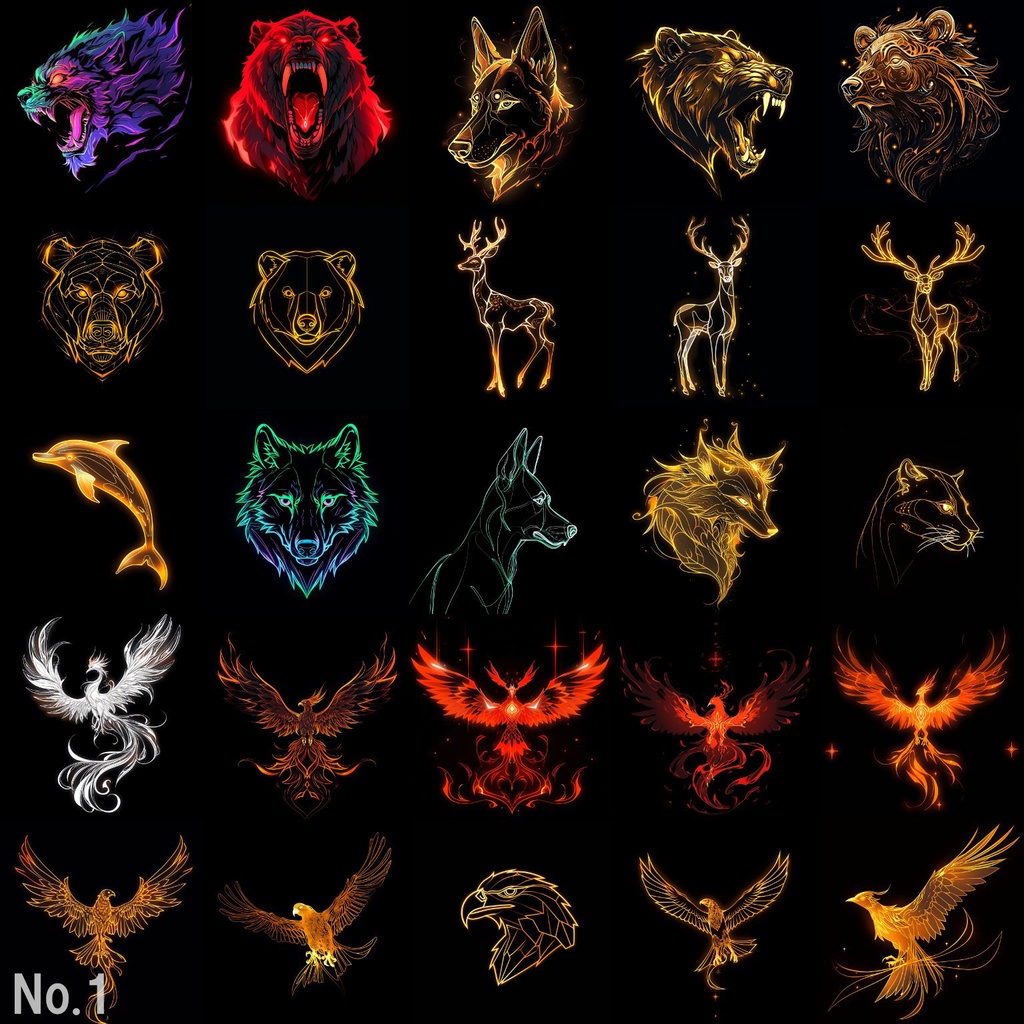 【合成素材】動物・自然(狼,鷹,ベタ,魚,蝶)