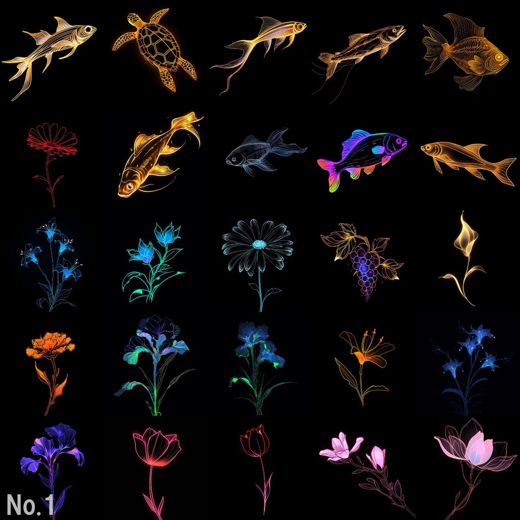 【合成素材】動物・自然(狼,鷹,ベタ,魚,蝶)