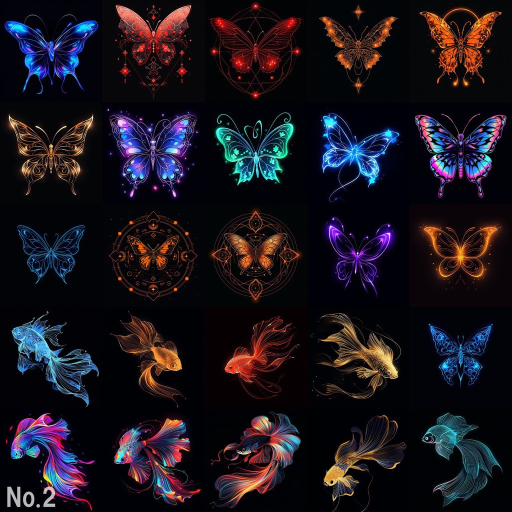 【合成素材】動物・自然(狼,鷹,ベタ,魚,蝶)