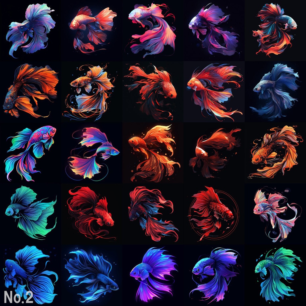 【合成素材】動物・自然(狼,鷹,ベタ,魚,蝶)