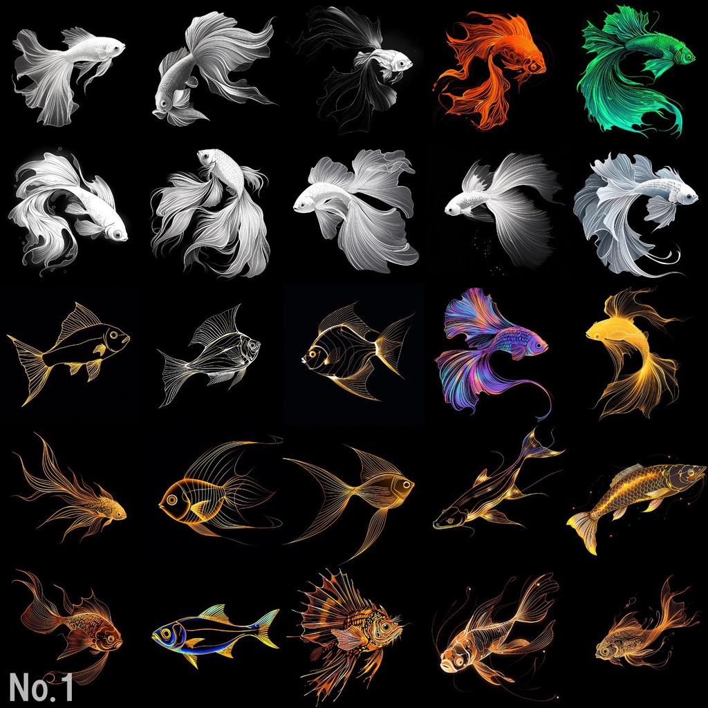 【合成素材】動物・自然(狼,鷹,ベタ,魚,蝶)