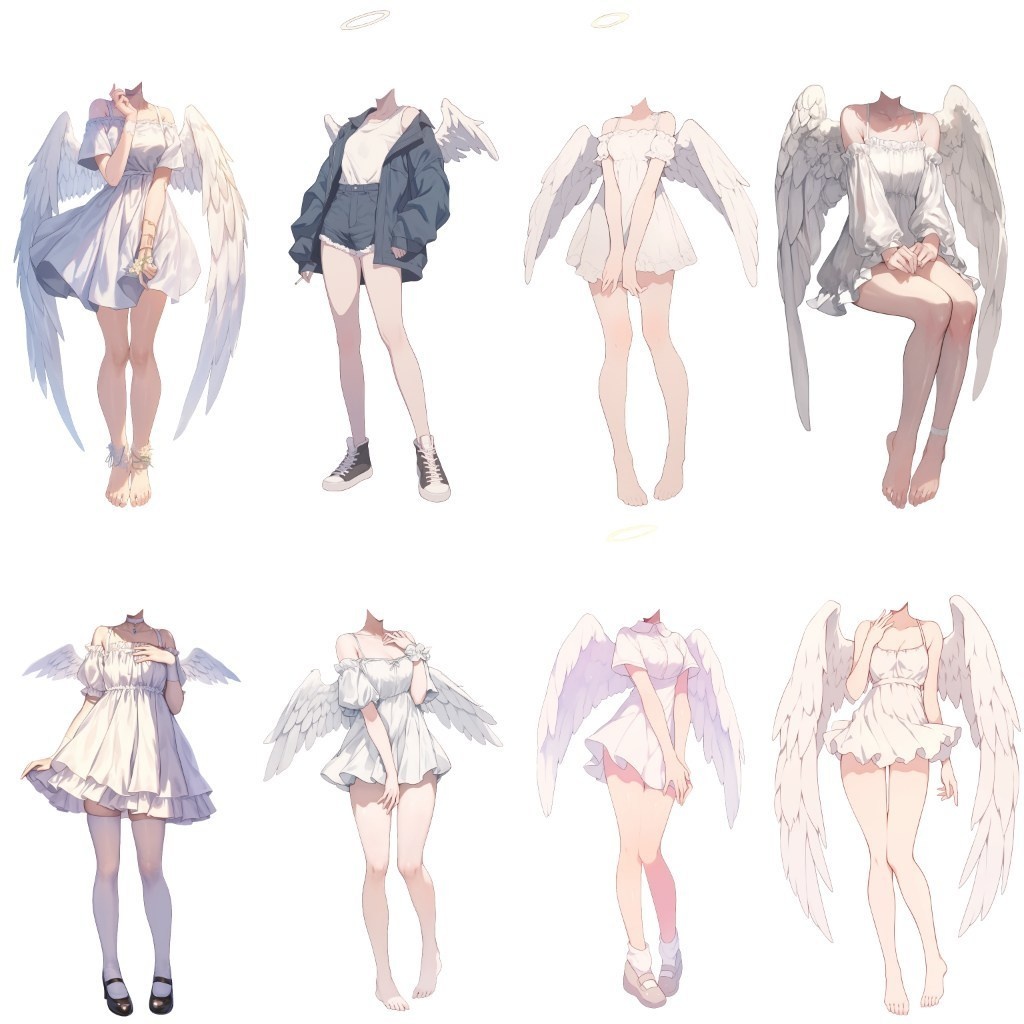 【透過素材】コスプレ衣装/女性50枚(立ち絵作成用・天使,悪魔,アイドル,軍服,職業)