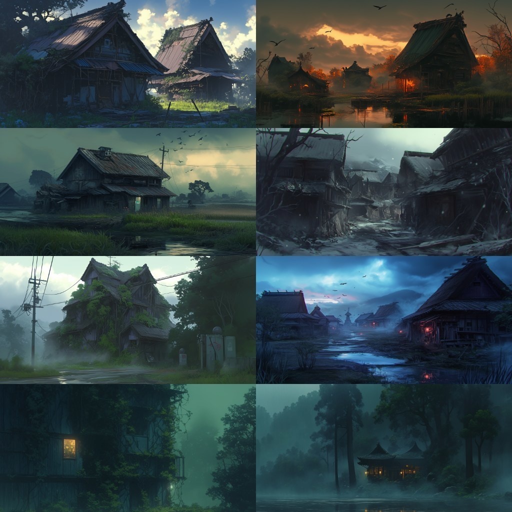 【背景素材】廃村230枚(因習村,田舎,廃墟,トンネル,ホラー系)