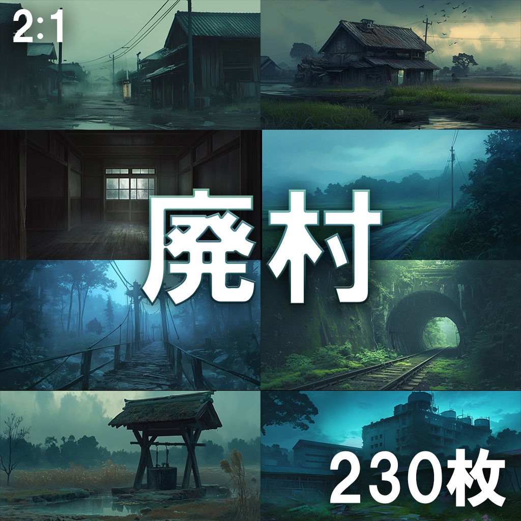 【背景素材】廃村230枚(因習村,田舎,廃墟,トンネル,ホラー系)