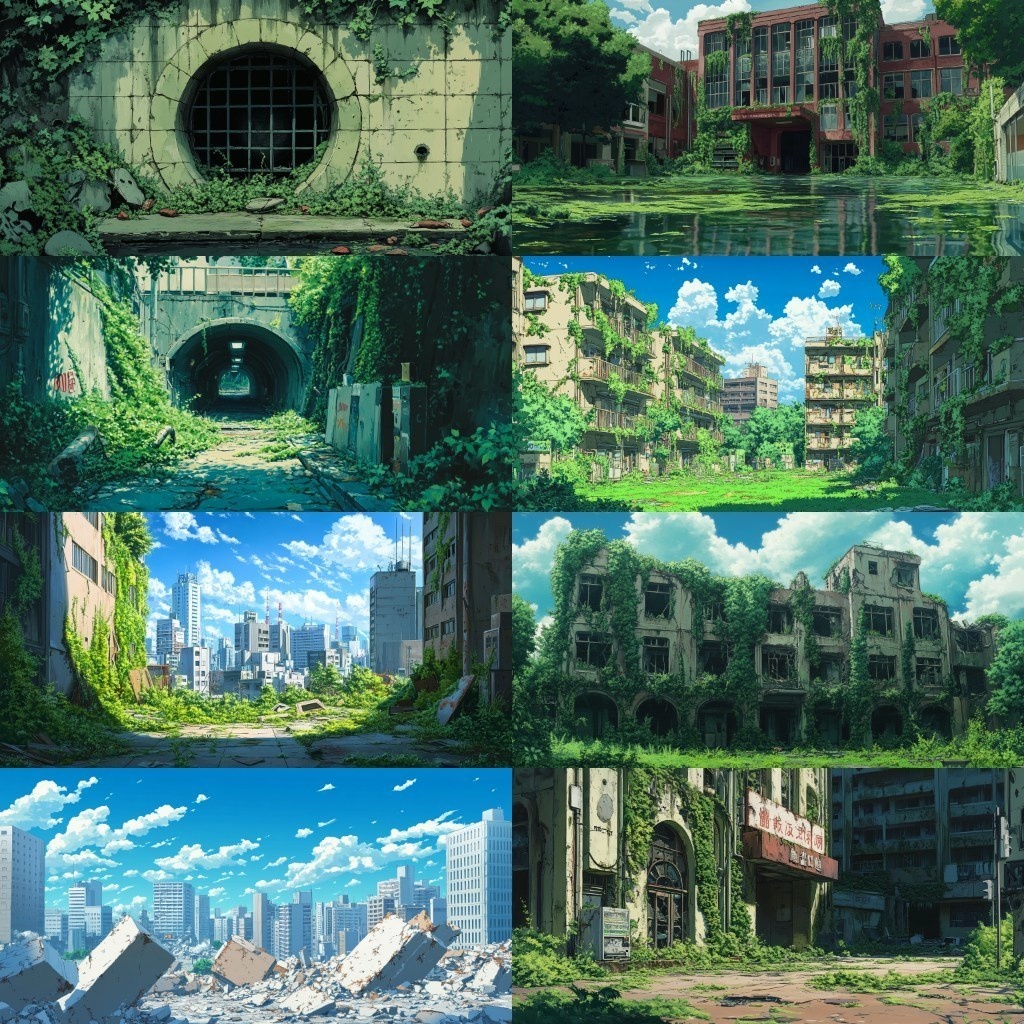 【背景素材】廃都市230枚(ポストアポカリプス,終末,廃墟)