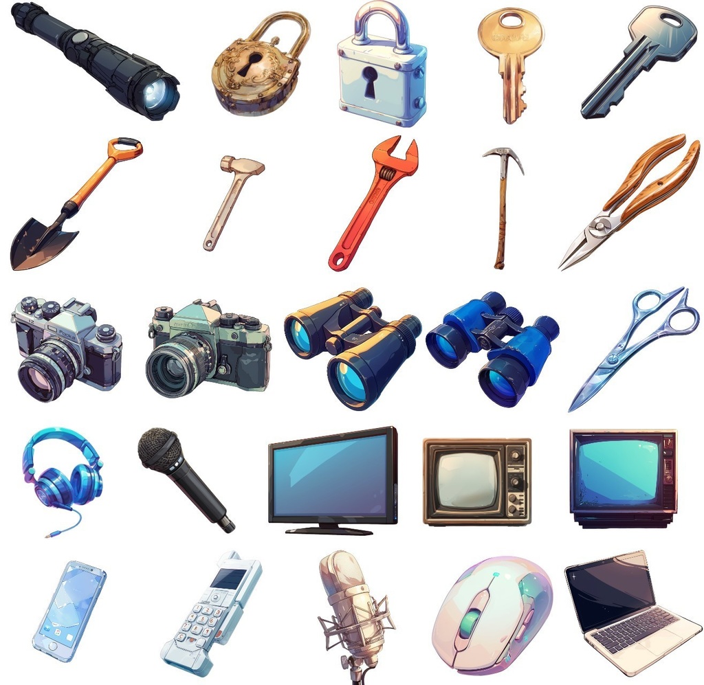 【透過素材】アイテム260枚(TRPG,ゲーム・イラスト制作,配信用素材)