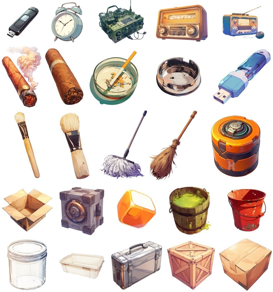 【透過素材】アイテム260枚(TRPG,ゲーム・イラスト制作,配信用素材)