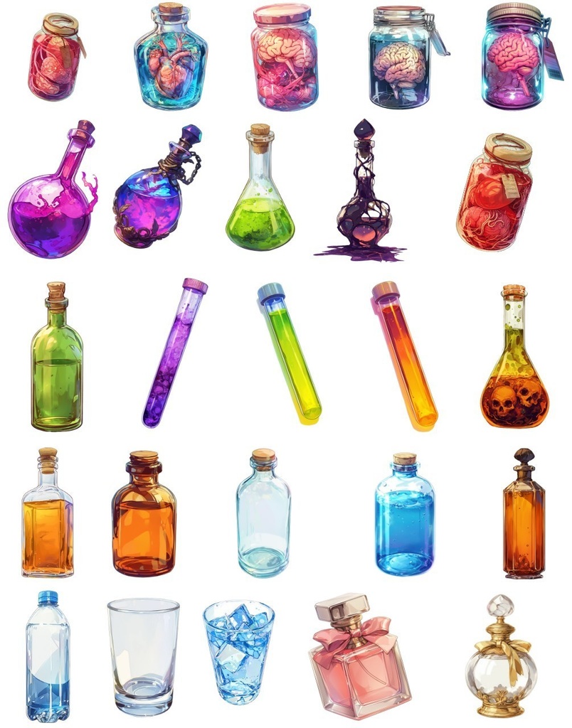 【透過素材】アイテム260枚(TRPG,ゲーム・イラスト制作,配信用素材)