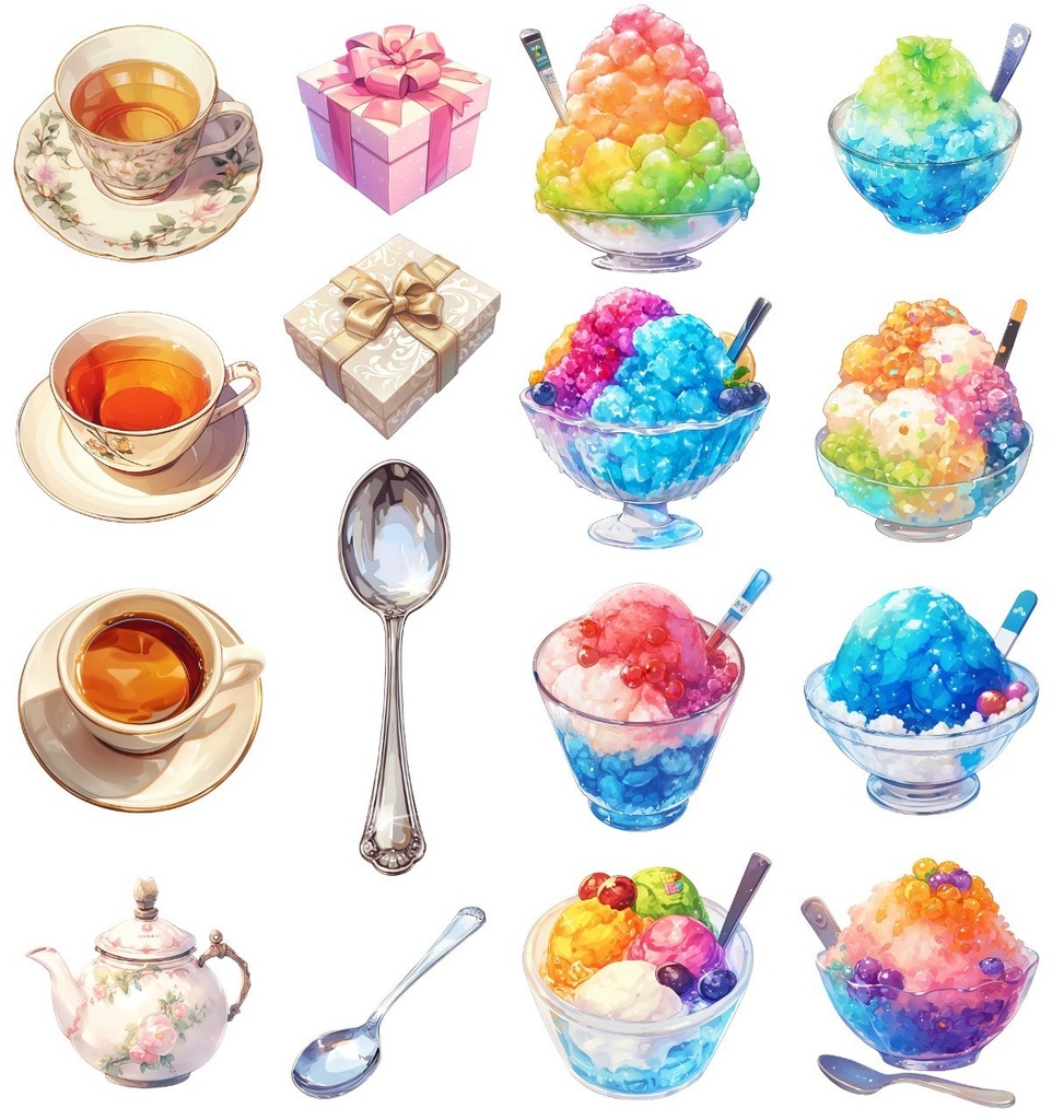 【透過素材】スイーツ200枚(ケーキ,パイ,ドーナツ,洋菓子,アイス,キャンディー,かき氷)