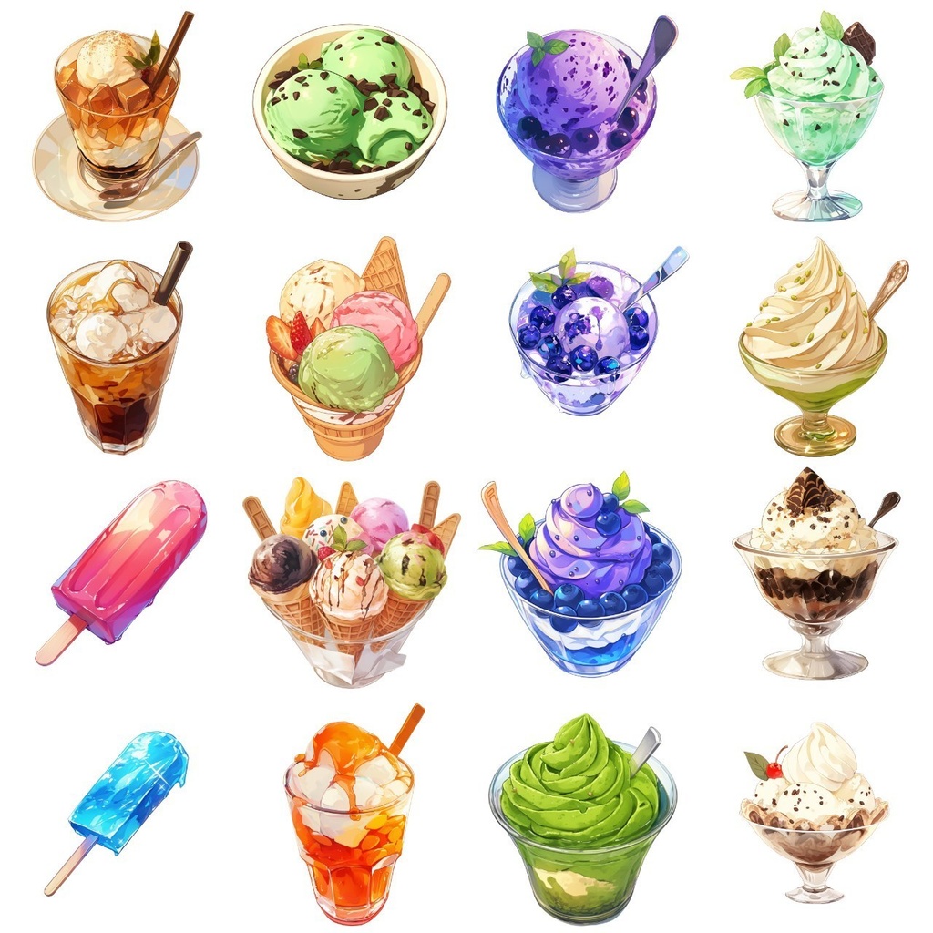 【透過素材】スイーツ200枚(ケーキ,パイ,ドーナツ,洋菓子,アイス,キャンディー,かき氷)