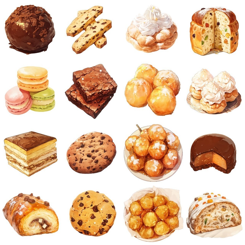 【透過素材】スイーツ200枚(ケーキ,パイ,ドーナツ,洋菓子,アイス,キャンディー,かき氷)