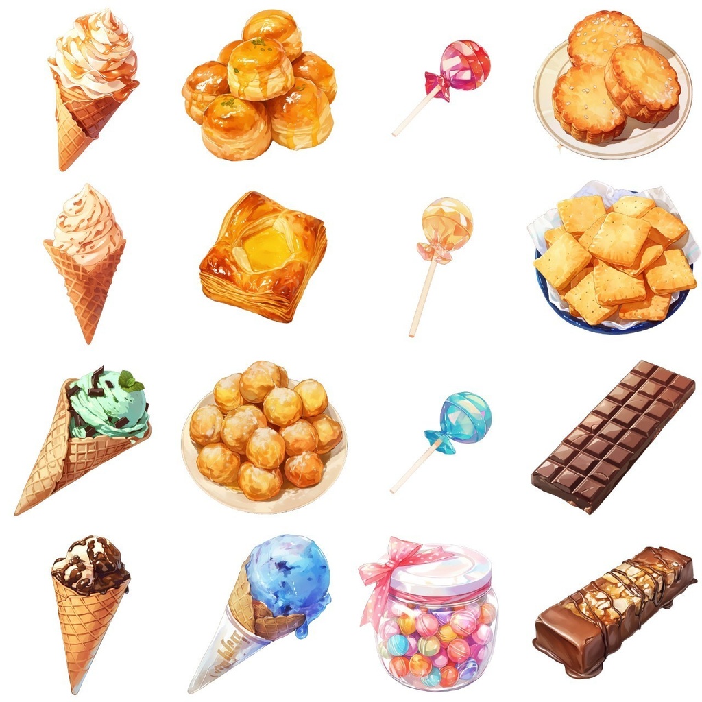 【透過素材】スイーツ200枚(ケーキ,パイ,ドーナツ,洋菓子,アイス,キャンディー,かき氷)