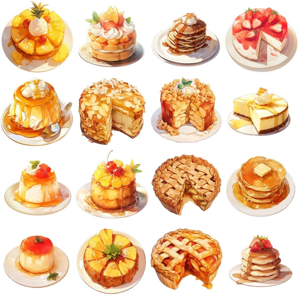 【透過素材】スイーツ200枚(ケーキ,パイ,ドーナツ,洋菓子,アイス,キャンディー,かき氷)