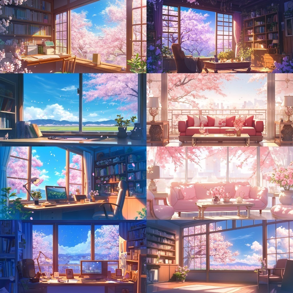 【背景素材】春景色350枚(桜並木,部屋,公園)