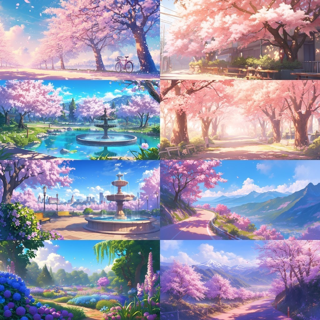 【背景素材】春景色350枚(桜並木,部屋,公園)