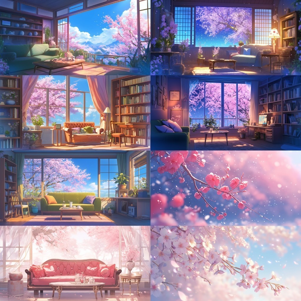 【背景素材】春景色350枚(桜並木,部屋,公園)