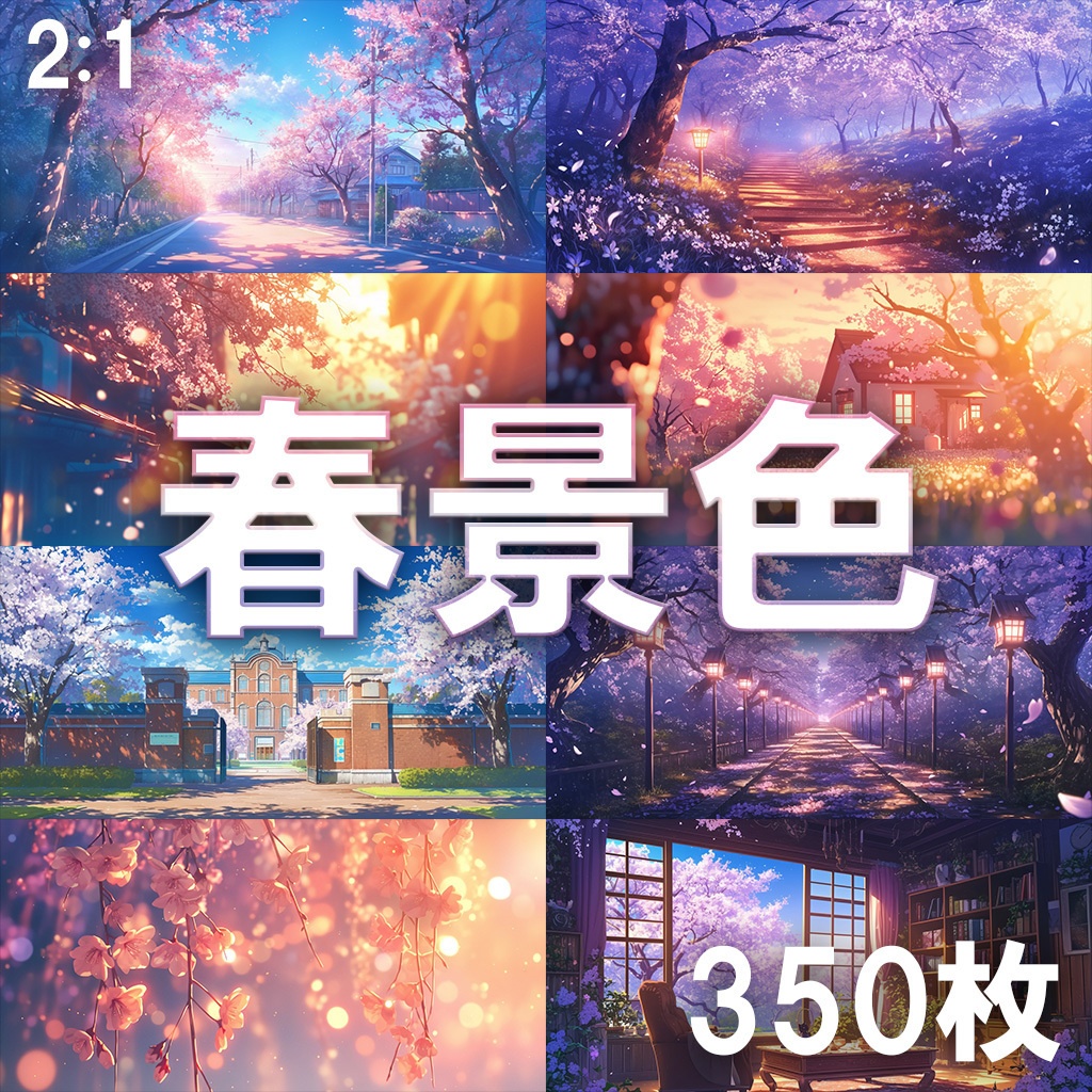 【背景素材】春景色350枚(桜並木,部屋,公園)