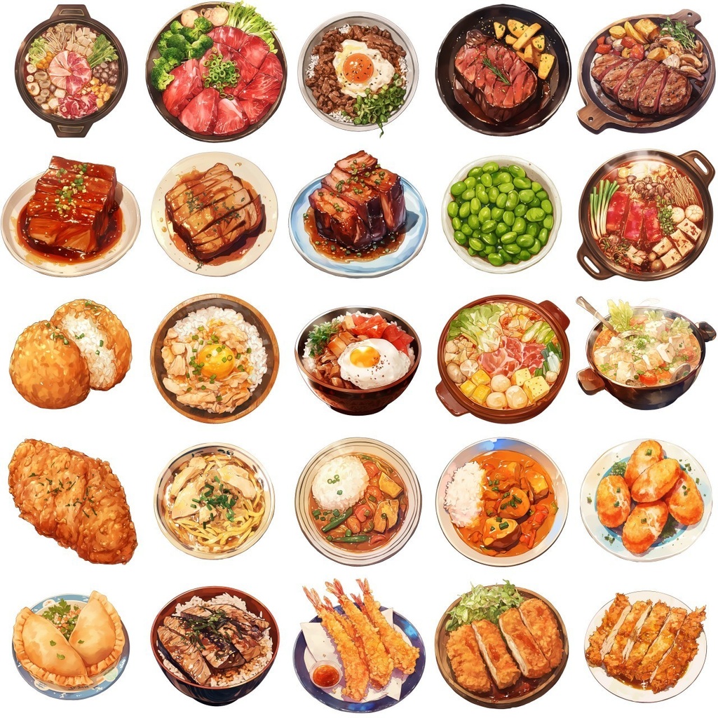 【透過素材】料理220枚(和食,中華,洋食,ファストフード)