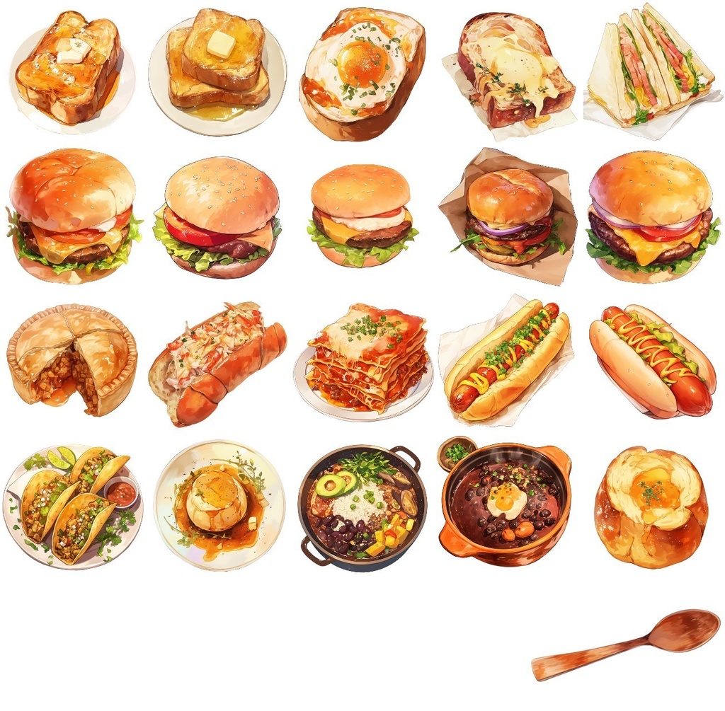 【透過素材】料理220枚(和食,中華,洋食,ファストフード)