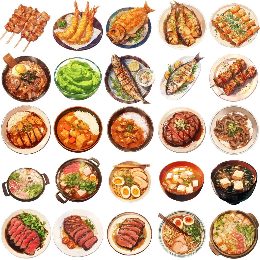 【透過素材】料理220枚(和食,中華,洋食,ファストフード)