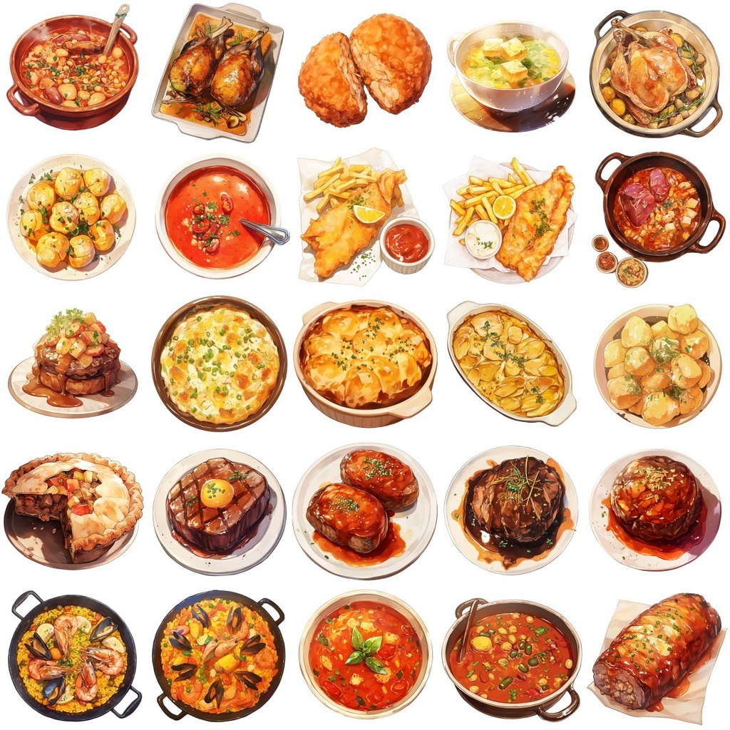 【透過素材】料理220枚(和食,中華,洋食,ファストフード)