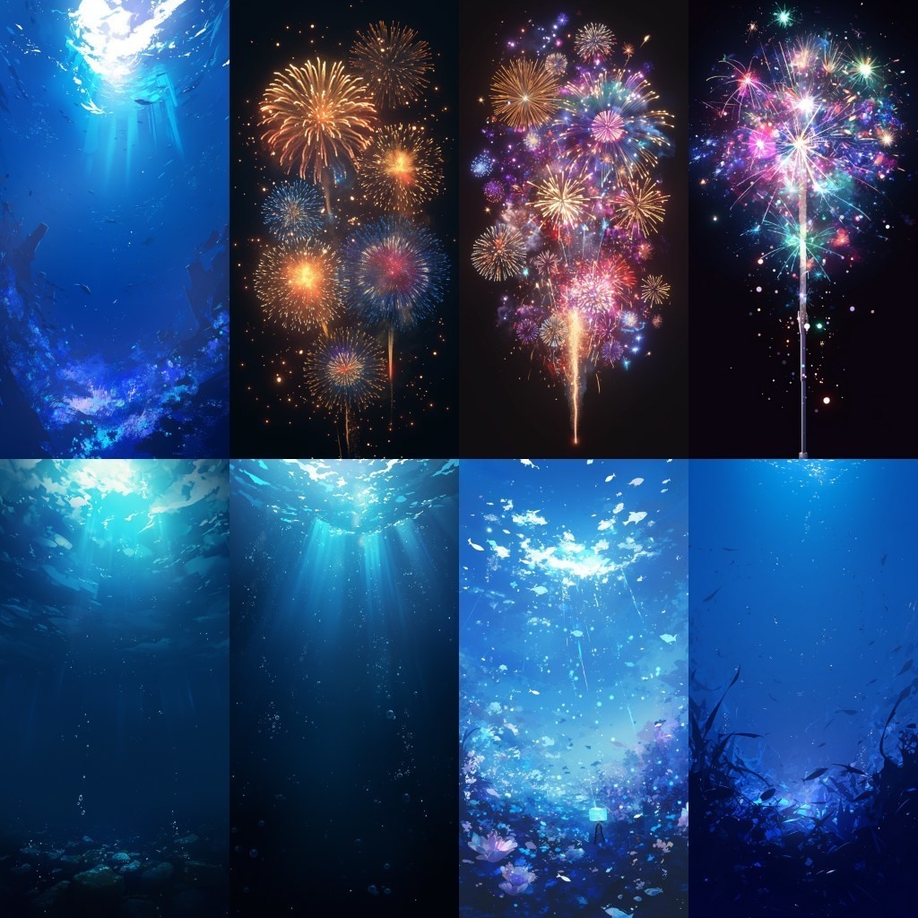 【背景素材】縦型配信背景素材(ステージ,抽象的,水中,CG)