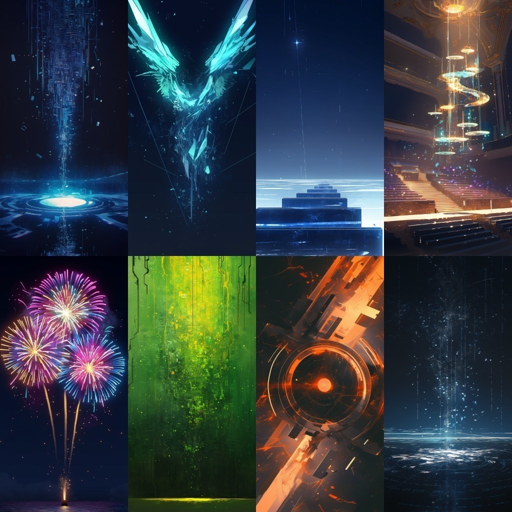 【背景素材】縦型配信背景素材(ステージ,抽象的,水中,CG)