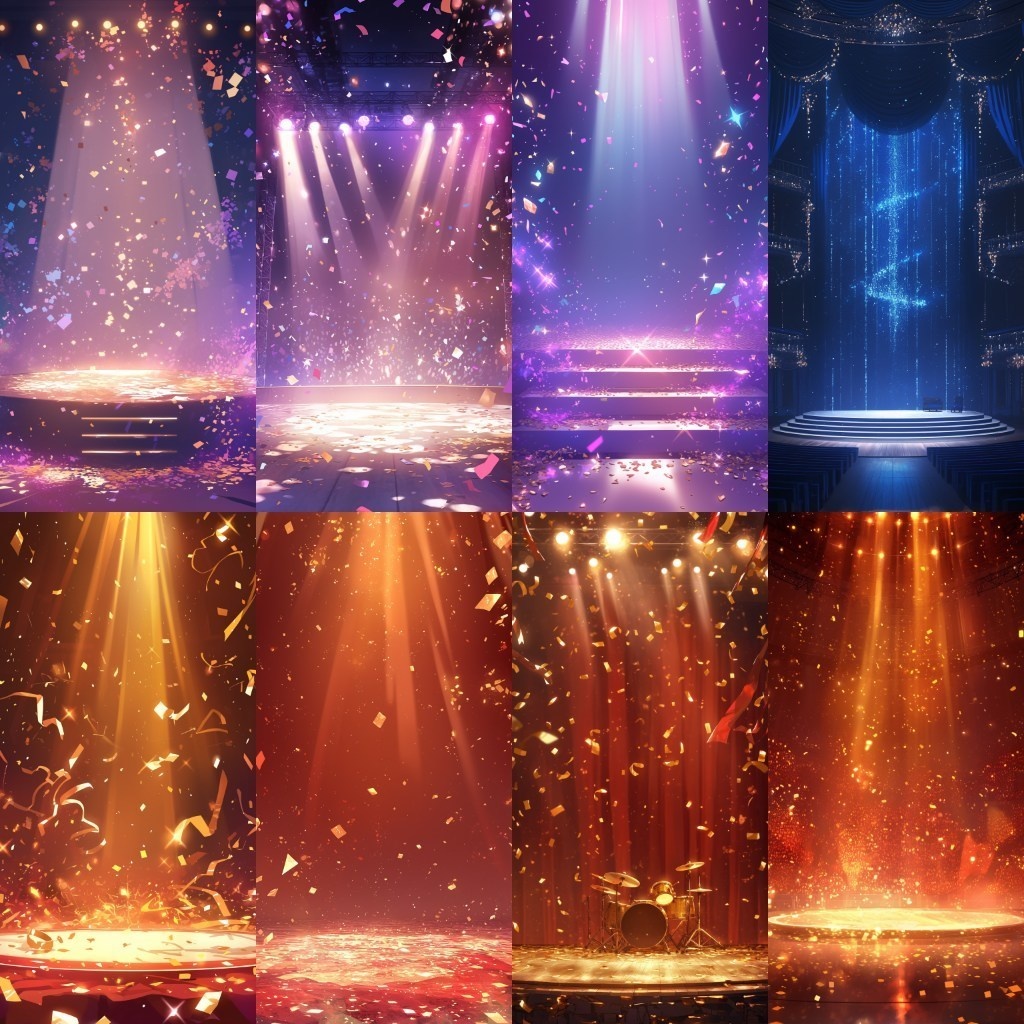 【背景素材】縦型配信背景素材(ステージ,抽象的,水中,CG)