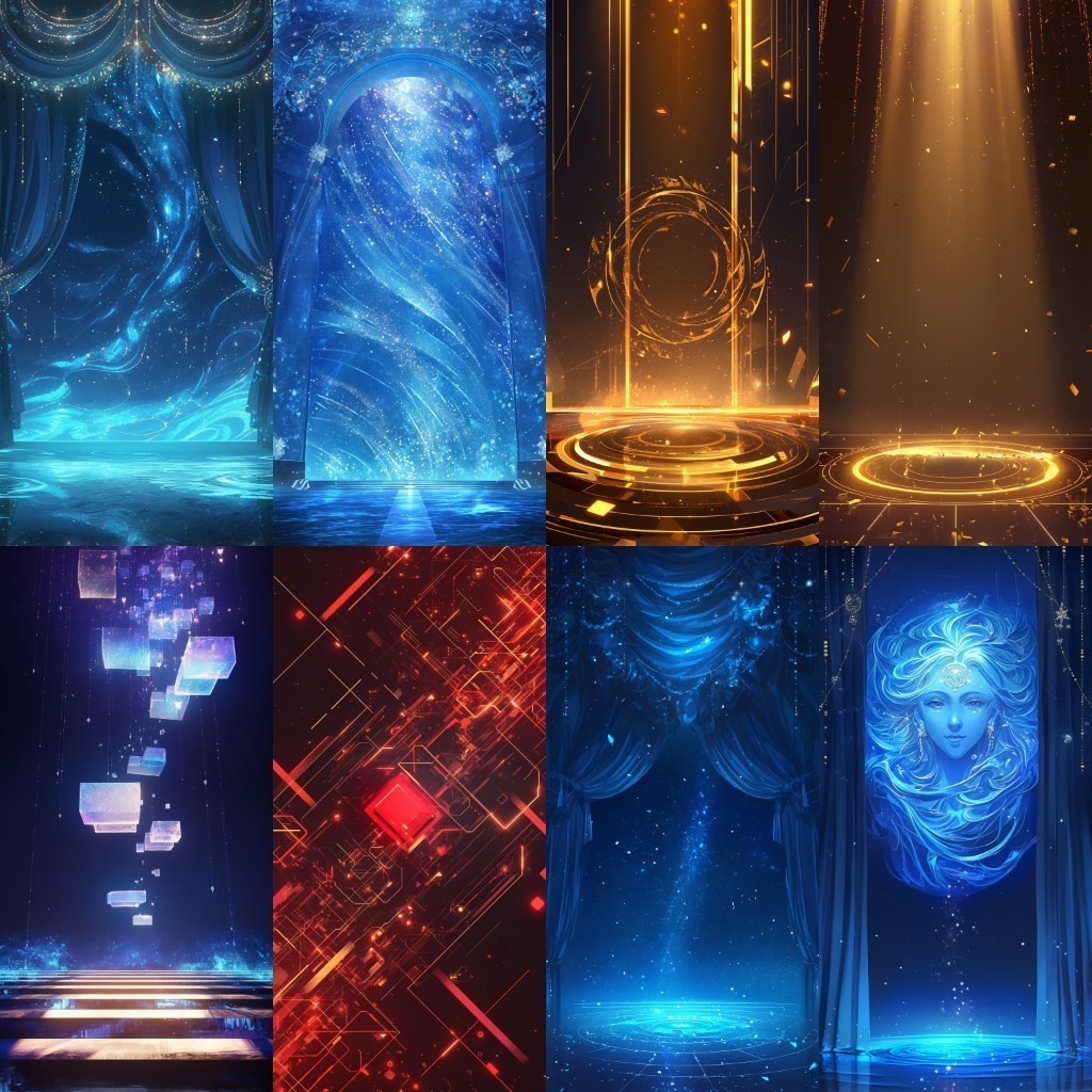 【背景素材】縦型配信背景素材(ステージ,抽象的,水中,CG)