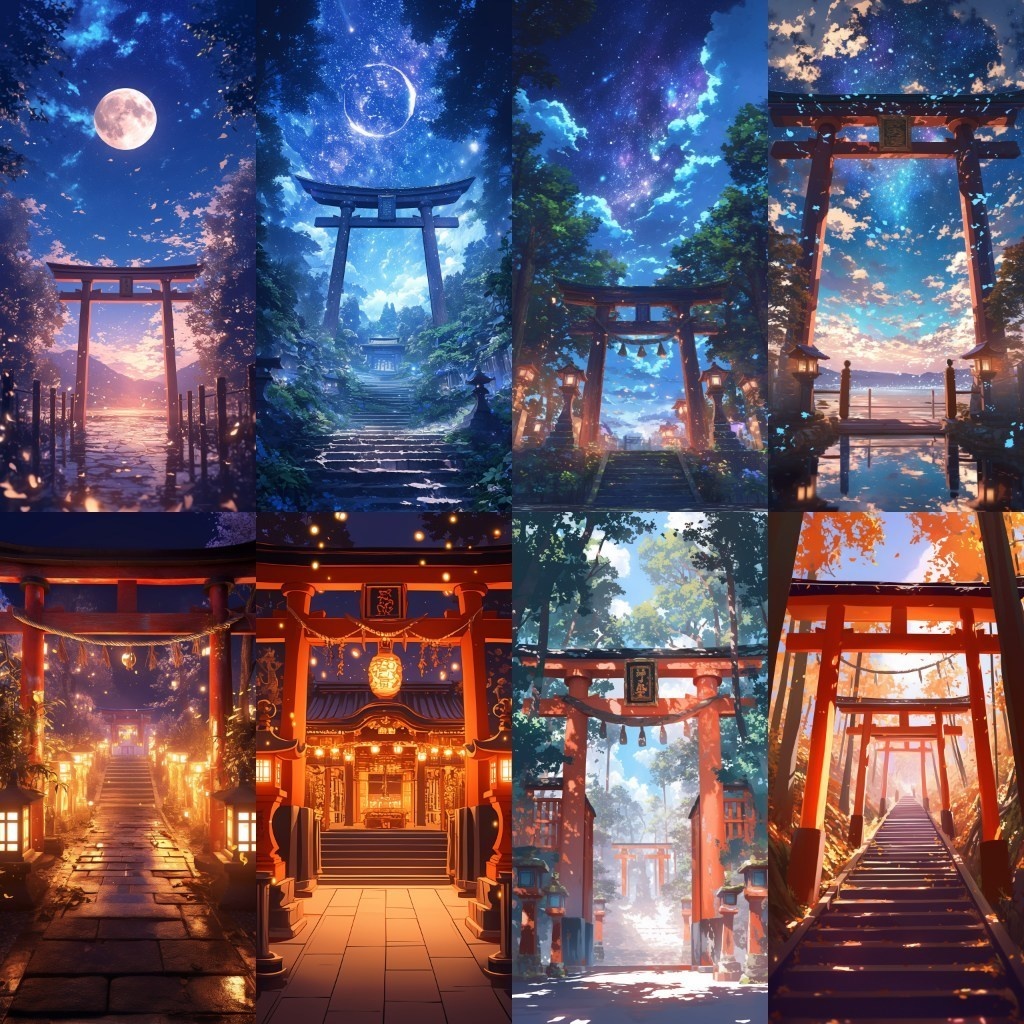 【背景素材】縦型背景集(都会,壁,森,神社,和風)