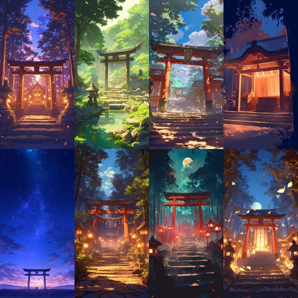 【背景素材】縦型背景集(都会,壁,森,神社,和風)