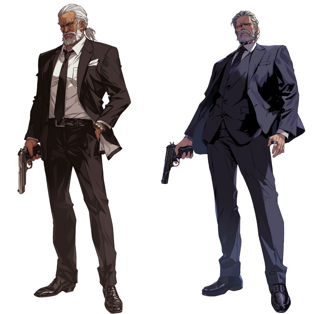 【透過素材】立ち絵・悪党/男性50枚(ヤクザ,マフィア,ギャング)