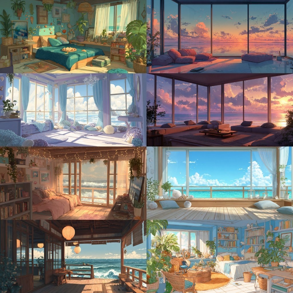 【背景素材】部屋400枚(Vol.1 春夏秋冬,ゲーミング,ホラー系部屋)