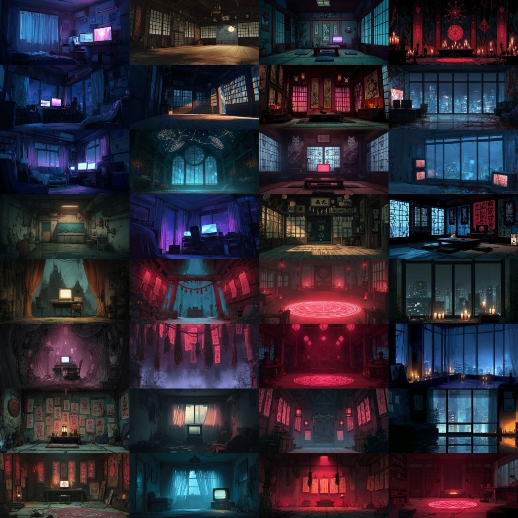 【背景素材】部屋400枚(Vol.1 春夏秋冬,ゲーミング,ホラー系部屋)