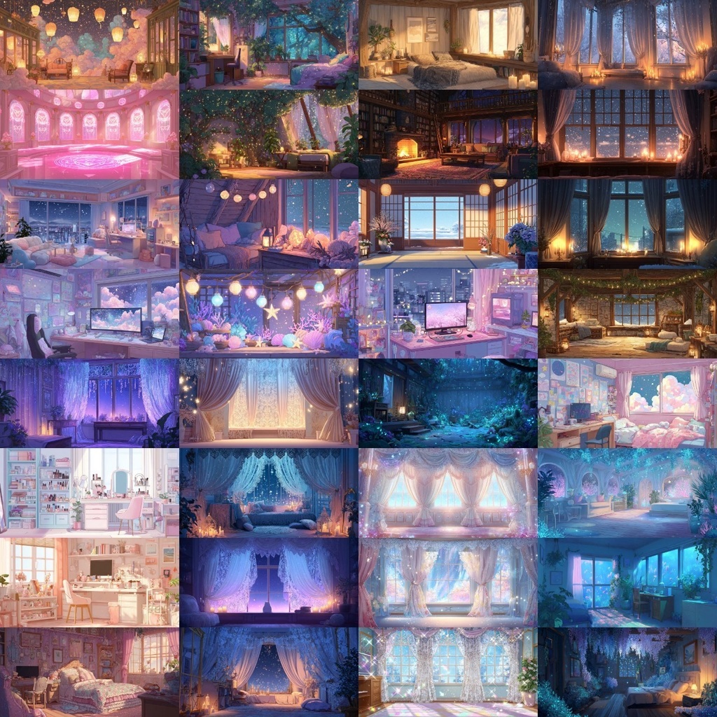 【背景素材】部屋400枚(Vol.1 春夏秋冬,ゲーミング,ホラー系部屋)