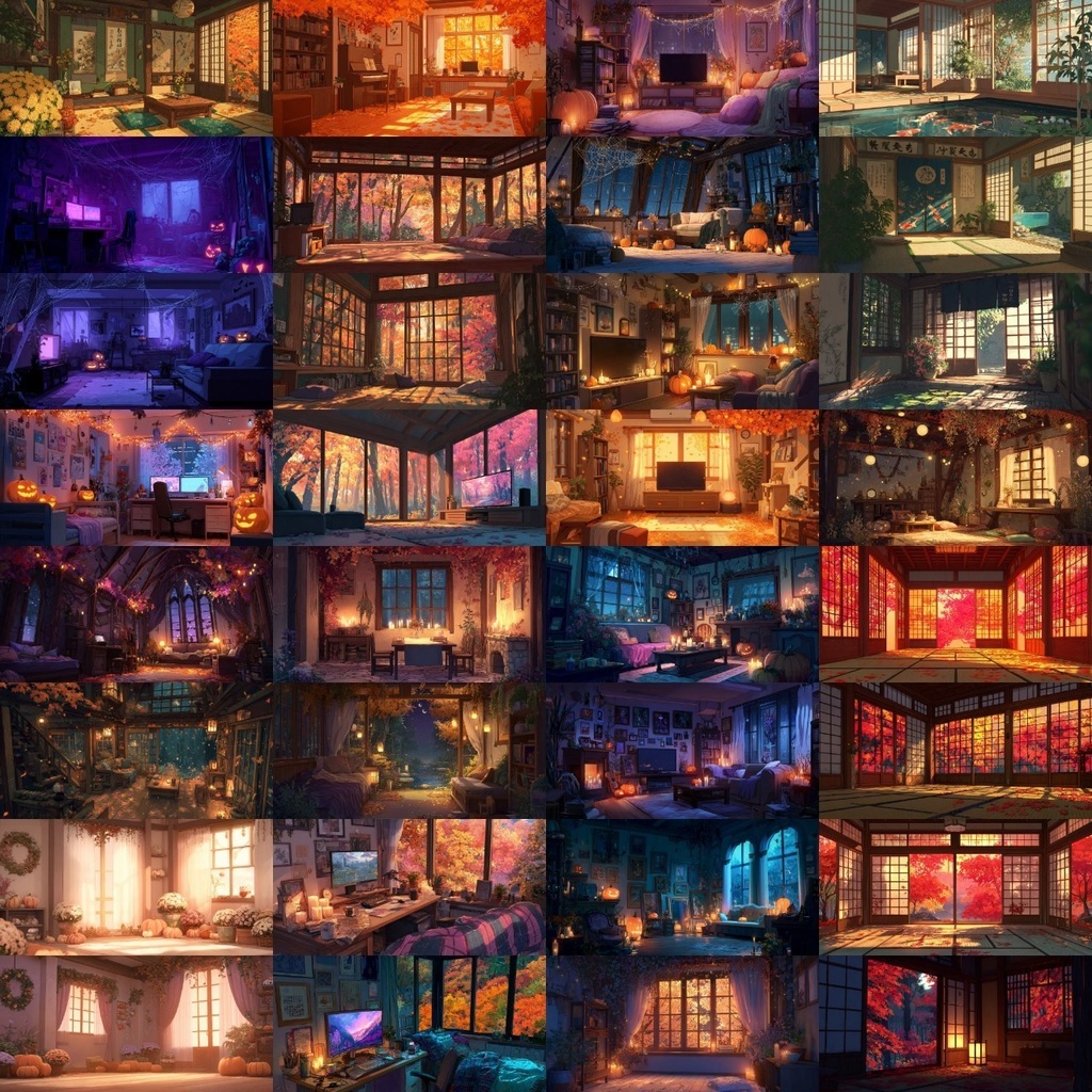 【背景素材】部屋400枚(Vol.1 春夏秋冬,ゲーミング,ホラー系部屋)