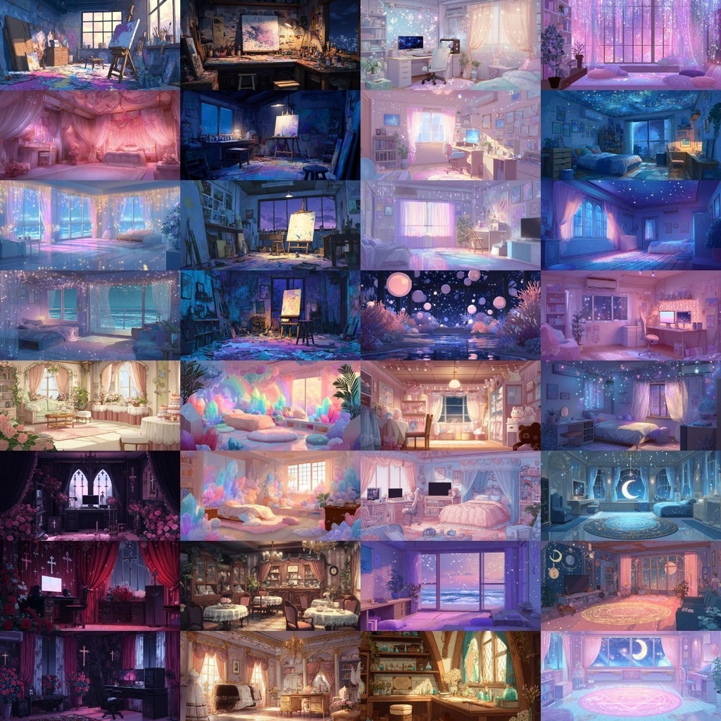 【背景素材】部屋400枚(Vol.1 春夏秋冬,ゲーミング,ホラー系部屋)