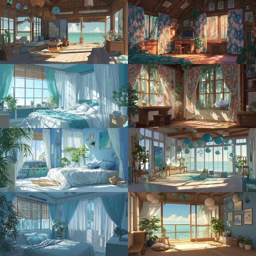 【背景素材】部屋400枚(Vol.1 春夏秋冬,ゲーミング,ホラー系部屋)